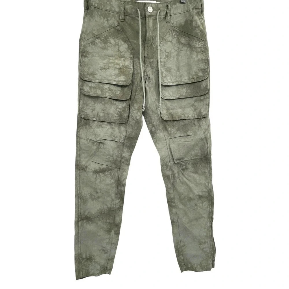 HUDSON Men's Size 28/32 Tracker Cotton Ripstop Cargo Pant Marble Army Green